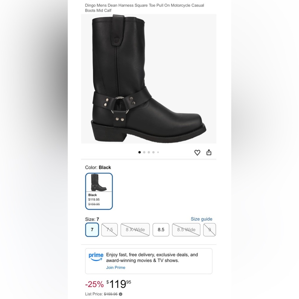 Dingo black pair real leather work / motorcycle / engineer strap harness boots